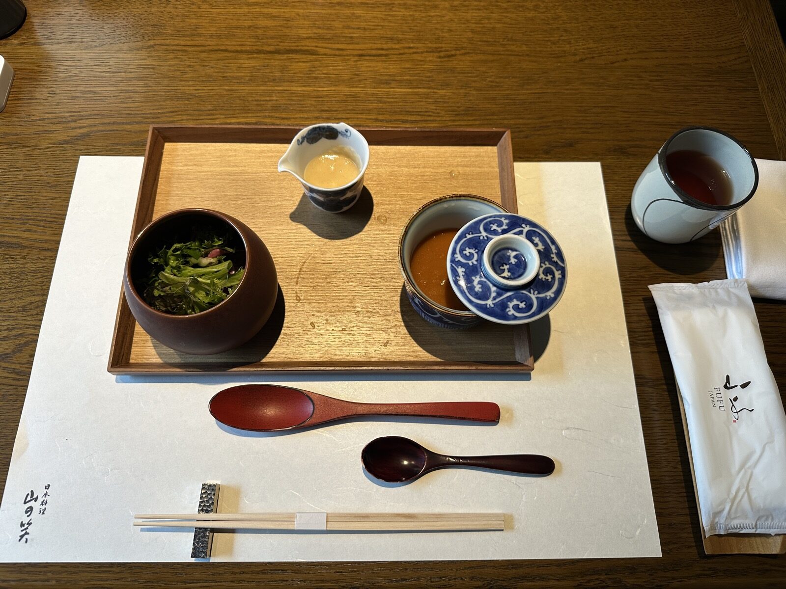 ふふ箱根 朝食のお品書きと先付け